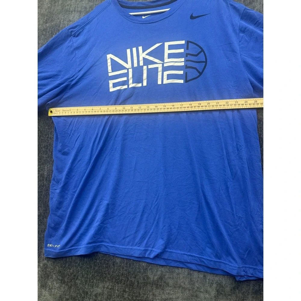Nike Elite Dri-Fit T-Shirt Mens 3XL Blue Graphic Cotton Short Sleeve Casual
